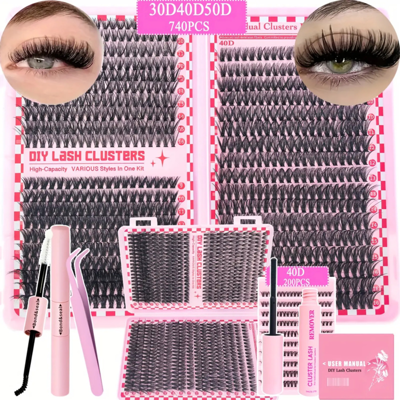 Lash Extension Tweezers - Zestaw do przedłużania rzęs w kępkach